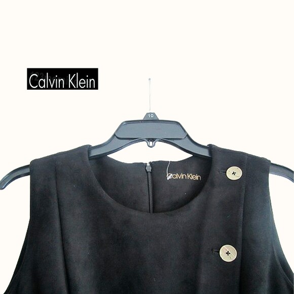 Calvin Klein NEW Scuba Faux Suede A-Line Sleeveless Dress 10 - Picture 8 of 12